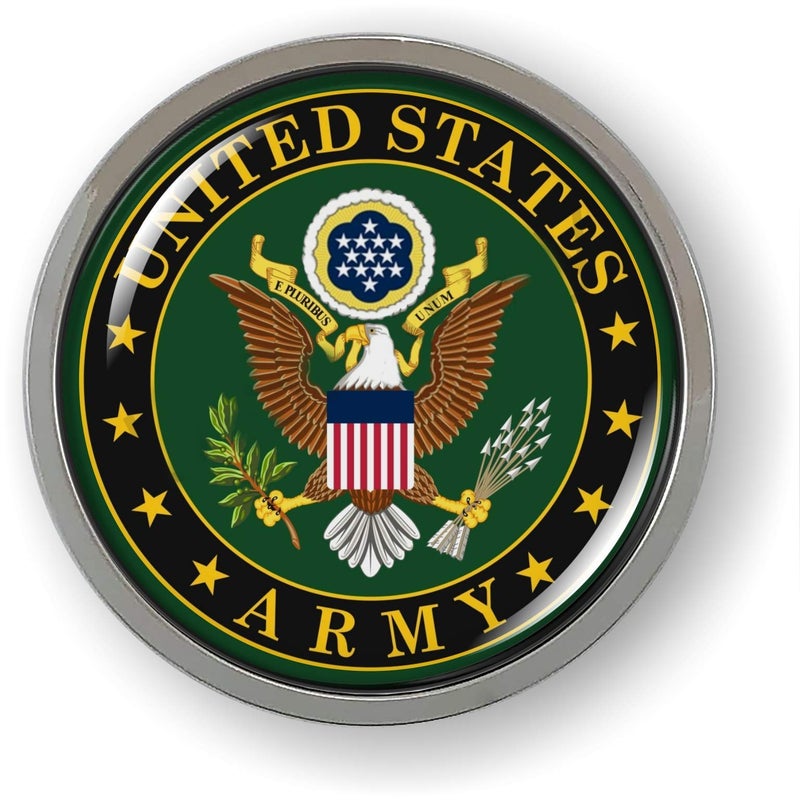 BestLicensePlateFrames - US Army 3D Domed CAR Emblem Badge Sticker Chrome Metal Bezel - Official U.S. Army Licensed Product - Image 2